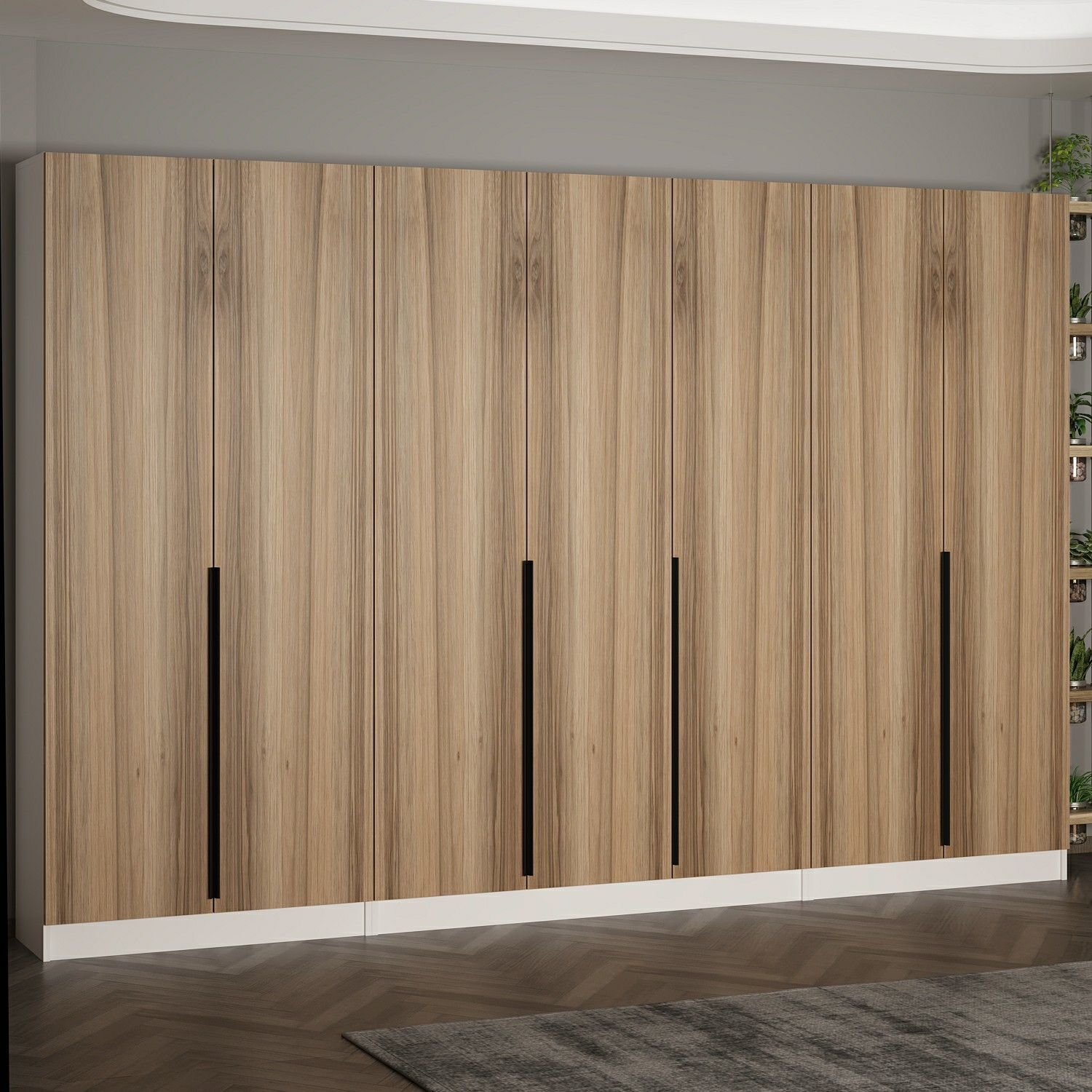 Minar Kale 210 Cm 7 Kapaklı 5B Raf Portmanto Beyaz Dore Plus