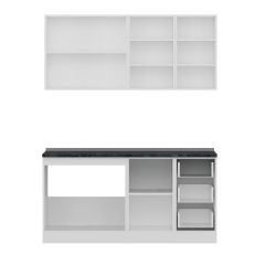 Minar 165 Cm Mutfak Dolabı Beyaz Antrasit  165-A2