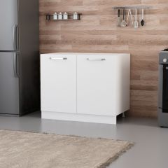 Minar Mutfak Alt Modül 2K 100Cm Evye Dolap Beyaz - B1