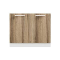 Minar Mutfak Alt Modül 2K 100Cm Evye Dolap Beyaz/Dore - D1