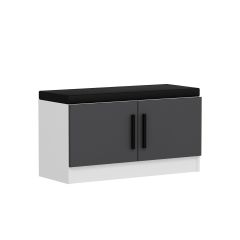 Minar Kale Ayakkabılık Minderli Beyaz Antrasit