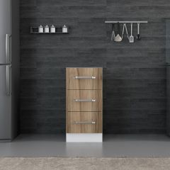 Minar Mutfak Alt Modül 3Ç Nray 40Cm Dolap Beyaz/Dore - D1