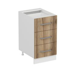 Minar Mutfak Alt Modül 3Ç Nray 45Cm Dolap Beyaz/Dore - D1