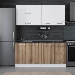 Minar 175 Cm Mutfak Dolabı Beyaz Dore 175-D2