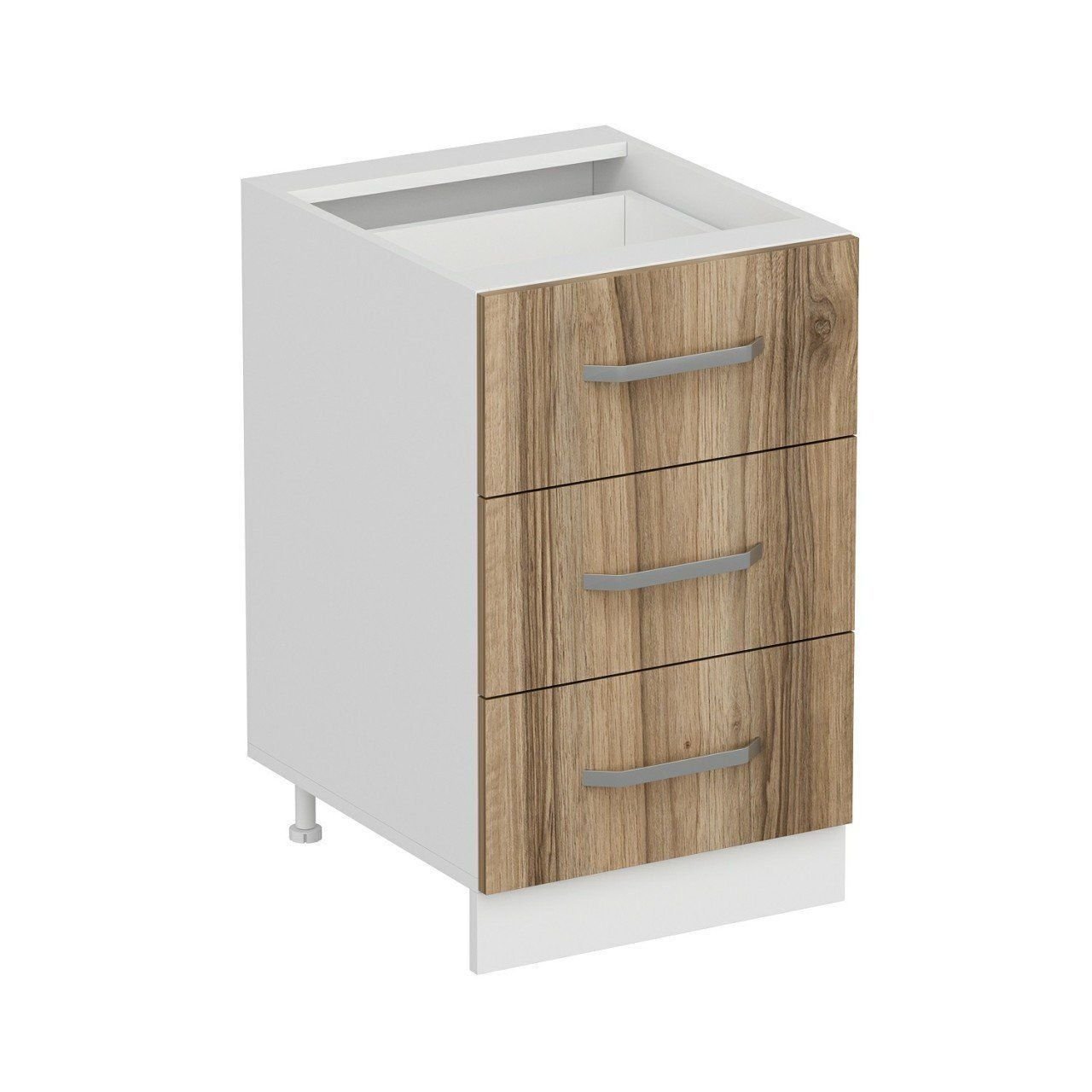 Minar Mutfak Alt Modül 3Ç Nray 50Cm Dolap Beyaz/Dore - D1