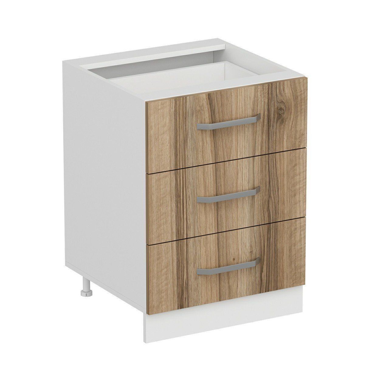 Minar Mutfak Alt Modül 3Ç Nray 60Cm Dolap Beyaz/Dore - D1