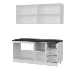 Minar 180 Cm Mutfak Dolabı Beyaz Antrasit 180-A2