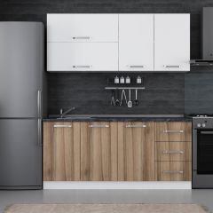 Minar 180 Cm Mutfak Dolabı Beyaz Dore 180-D2