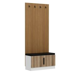 Minar Kale Dekor Panel Ayakkabılık Minderli Beyaz Dore Plus