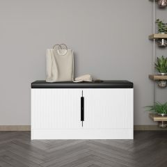 Minar Kale Ayakkabılık Minderli Beyaz Mebran Çizgili Beyaz