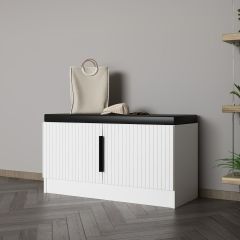 Minar Kale Ayakkabılık Minderli Beyaz Mebran Çizgili Beyaz