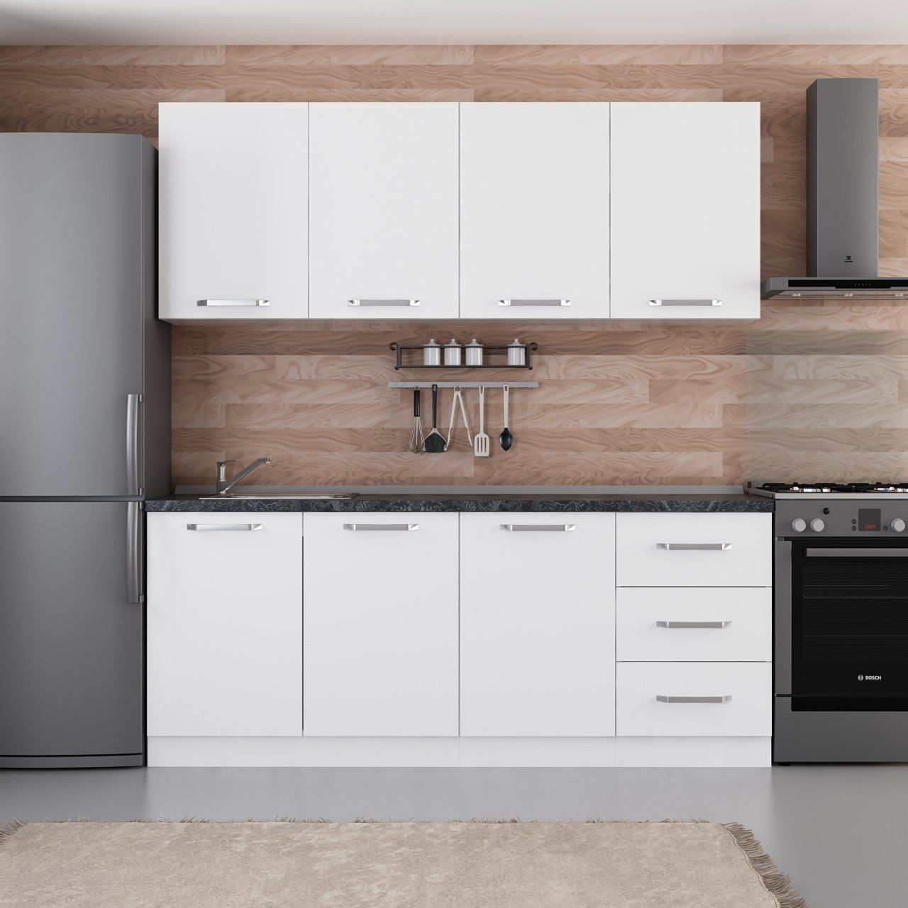 Minar 200 Cm Mutfak Dolabı Beyaz 200-B2