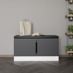 Minar Kale Ayakkabılık Minderli Beyaz Mebran Çizgili Antrasit