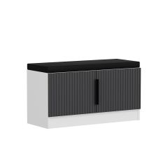 Minar Kale Ayakkabılık Minderli Beyaz Mebran Çizgili Antrasit