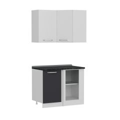 Minar 105Cm Köşe Mutfak Dolabı - Beyaz/Antrasit K105-A1