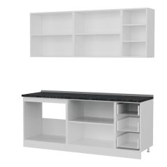 Minar 200 Cm Mutfak Dolabı Beyaz Antrasit 200-A1