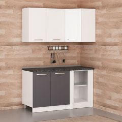 Minar 145Cm Köşe Mutfak Dolabı - Beyaz/Antrasit K145-A1