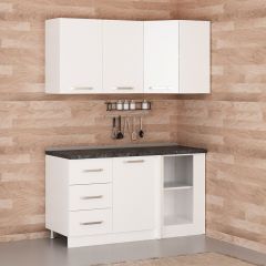 Minar 150Cm Köşe Mutfak Dolabı - Beyaz K150-B3