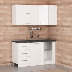 Minar 150Cm Köşe Mutfak Dolabı - Beyaz K150-B4