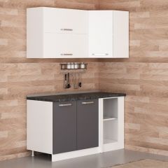 Minar 150Cm Köşe Mutfak Dolabı - Beyaz/Antrasit K150-A2