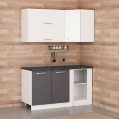 Minar 150Cm Köşe Mutfak Dolabı - Beyaz/Antrasit K150-A2