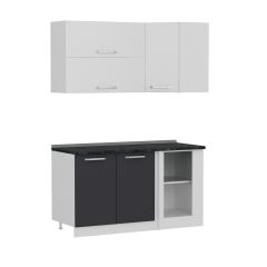 Minar 150Cm Köşe Mutfak Dolabı - Beyaz/Antrasit K150-A2