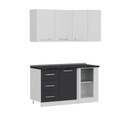 Minar 150Cm Köşe Mutfak Dolabı - Beyaz/Antrasit K150-A3