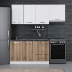 Minar 200 Cm Mutfak Dolabı Beyaz Dore 200-D4