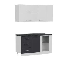 Minar 150Cm Köşe Mutfak Dolabı - Beyaz/Antrasit K150-A4