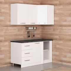 Minar 155Cm Köşe Mutfak Dolabı - Beyaz K155-B2