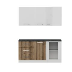 Minar 165Cm Köşe Mutfak Dolabı - Beyaz/Dore K165-D2