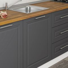 MİNAR 240 CM MEBRAN C MUTFAK DOLABI BEYAZ ANTRASİT 240-MCBA3