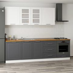 MİNAR 270 CM MEBRAN C MUTFAK DOLABI BEYAZ ANTRASİT 270-MCBA3