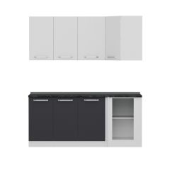 Minar 185Cm Köşe Mutfak Dolabı - Beyaz/Antrasit K185-A1