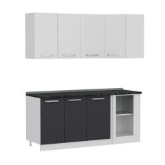 Minar 185Cm Köşe Mutfak Dolabı - Beyaz/Antrasit K185-A2