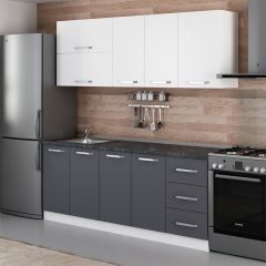 Minar 205 Cm Mutfak Dolabı Beyaz Antrasit 205-A2