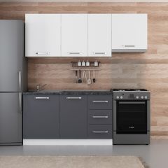 Minar 205 Cm Mutfak Dolabı Beyaz Antrasit 205-A4