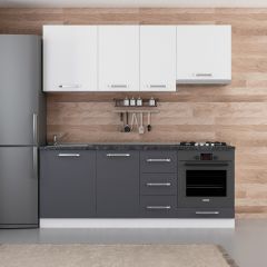 Minar 205 Cm Mutfak Dolabı Beyaz Antrasit 205-A5