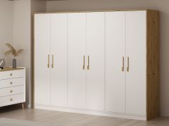 Mitra 6 Kapaklı Dolap - Beyaz/Artisan