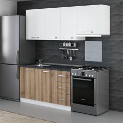 Minar 205 Cm Mutfak Dolabı Beyaz Dore 205-D4