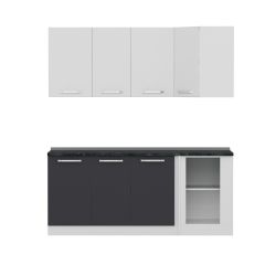 Minar 190Cm Köşe Mutfak Dolabı - Beyaz/Antrasit K190-A1