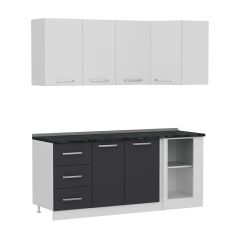 Minar 190Cm Köşe Mutfak Dolabı - Beyaz/Antrasit K190-A2