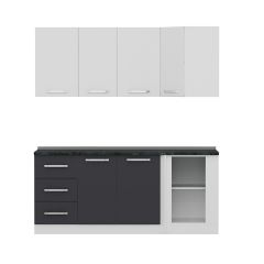 Minar 190Cm Köşe Mutfak Dolabı - Beyaz/Antrasit K190-A2