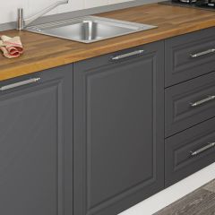 MİNAR 240 CM MEBRAN C MUTFAK DOLABI BEYAZ ANTRASİT 240-MCBA1