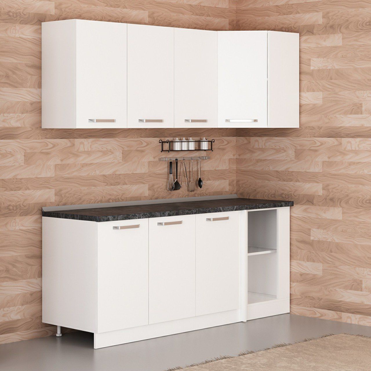 Minar 195Cm Köşe Mutfak Dolabı - Beyaz K195-B2