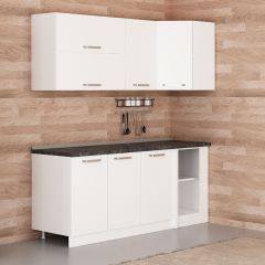 Minar 195Cm Köşe Mutfak Dolabı - Beyaz K195-B3