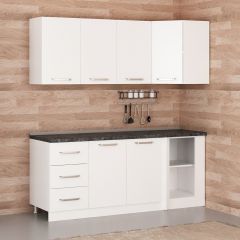 Minar 195Cm Köşe Mutfak Dolabı - Beyaz K195-B4