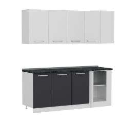 Minar 195Cm Köşe Mutfak Dolabı - Beyaz/Antrasit K195-A1