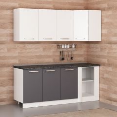 Minar 195Cm Köşe Mutfak Dolabı - Beyaz/Antrasit K195-A2