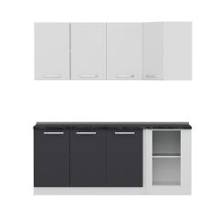 Minar 195Cm Köşe Mutfak Dolabı - Beyaz/Antrasit K195-A2